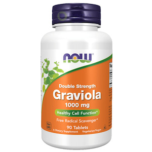 Pain Relief: Now Foods, Graviola 1000 mg, Double Strength, 90 Tablets