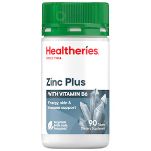 Healtheries, Zinc Plus with Vitamin B6, 90 Tablets
