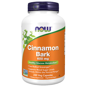 Weight Management: Now Foods, Cinnamon Bark 600mg, 240 Veg Caps