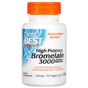Doctor's Best, High Potency Bromelain 3000 GDU, 500 mg, 90 Veggie Caps