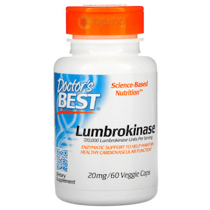 Doctors Best: Doctor's Best, Lumbrokinase 20mg, 60 veggie caps