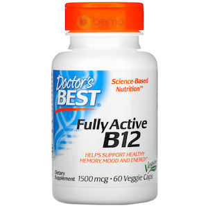 Doctor's Best, Fully Active B12, 1500mcg, 60 Vcaps