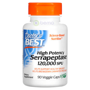 Doctors Best: Doctor's Best, Serrapeptase, High Potency, 120,000 SPU, 90 VCaps