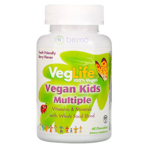 Veglife: VegLife, Vegan Kids Multi-Vitamin, Berry, 60 Chews