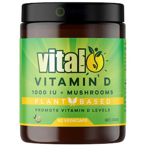 Vitamin D: Vital, Vitamin D 1000IU + Mushrooms, 60 Vege Caps