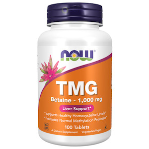 Digestion And Gut Health: Now Foods, TMG Betaine 1000 mg, 100 Tablets