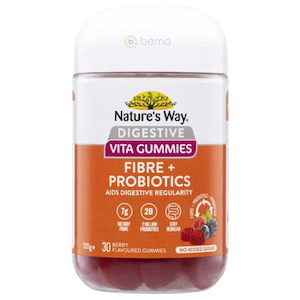 Digestion And Gut Health: Nature's Way, Digestive Vita Gummies Fibre + Probiotics, 30 gummies