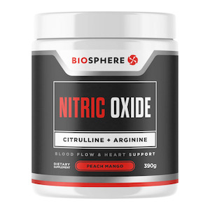 Heart Health: Biosphere, Nitric Oxide Citrulline & Arginine, Peach Mango, 390mg