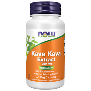 Stress Support: Now Foods, Kava Kava Extract 250 mg, 60 Veg Capsules