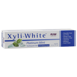 Now Foods: Now Foods, XyliWhite Platinum Mint Toothpaste Gel with Baking Soda, 181g