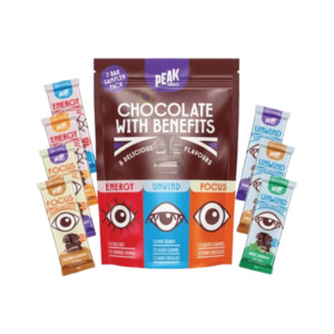 Digestion And Gut Health: Peak Chocolate, All Peak Variety Sampler Pack, 7 x 25g bars