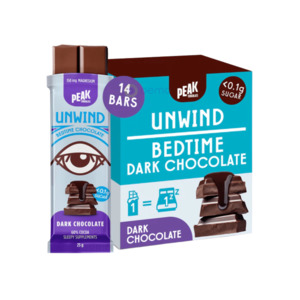 Peak Chocolate, Unwind Relaxation Dark Chocolate, 25g x 14 Bars