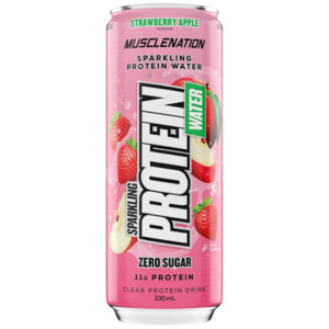 Muscle Nation, Sparkling Protein Water, Strawberry Apple, 330ml