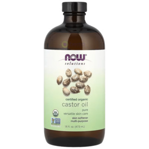 Now Foods, Organic Pure Castor Oil, Glass Bottle, 473ml