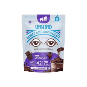 Peak Chocolate, Unwind Sleepy Hot Chocolate, Dark Chocolate, 187.5g Powder