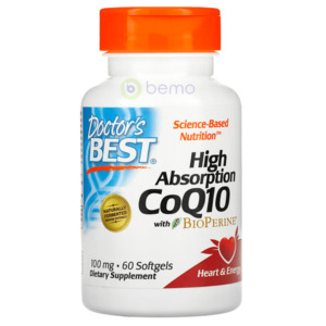Doctor's Best, High Absorption CoQ10, 100 mg, 60 Veg Caps
