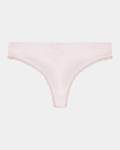 Thongs G Strings: Cotton Logo Thong