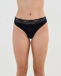 Cotton And Lace Thong