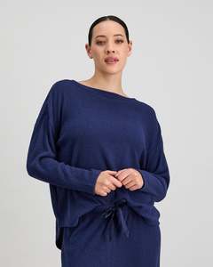 Outlet: Relaxed Rib Long Sleeve Pj Top