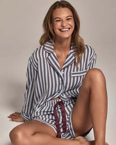 All: Cabana Stripe Long Sleeve Pj Top