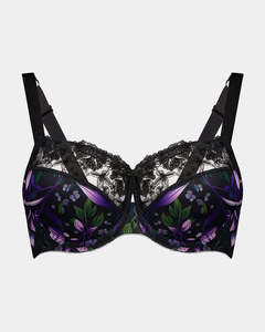 Violet Floral Underwire Bra