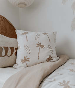 Baby: Euro Pillowcase - Natural Surfing Palm