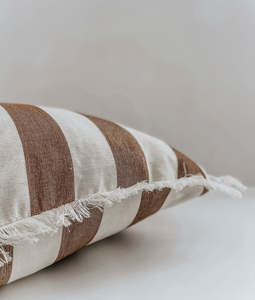 Balinese Cushion Cover | Toffee Stripe