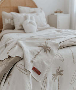 Baby: [PRE-ORDER] | Surfing Palm Blanket - Dune