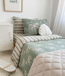 Jersey Cotton Sheets: [PRE-ORDER] | Jersey Cotton Sheet - Mineral Stripe