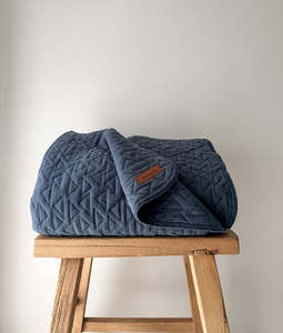 Kids Bedding: Quilted Blanket | Dusky Blue - S/KS Size