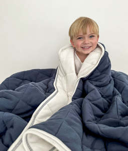 [PRE-ORDER] | Reversible Quilt - Tidal Blue & Ivory