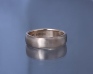 Products: Yellow Gold Wedding Band with Matte Finish - Benjamin Black Goldsmiths