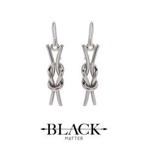 Products: Nautical Reef Knot Earrings in Sterling Silver - Benjamin Black Goldsmiths