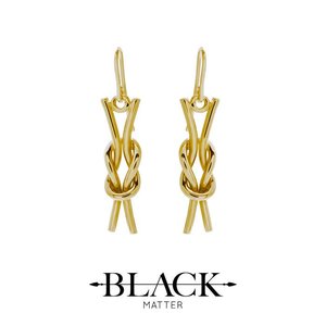 Nautical Reef Knot Earrings in Yellow Gold - Benjamin Black Goldsmiths