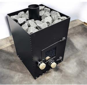 Sauna fire (fully encased in stones)