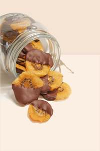 Golden kiwifruit dipped in Milk Chocolate