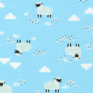 Flannelette Fabrics: Robert Kaufman - Sky Sheep Flannel
