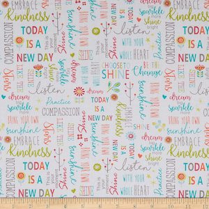 Choose to shine Fabric- New Day white/Multi