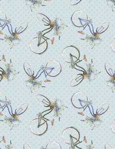 Wilmington Fabrics: Wilmington Bohemian Blue - Bike Toss Blue
