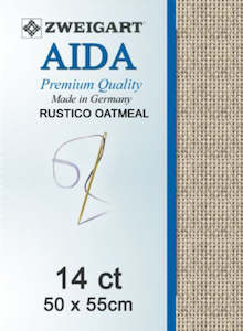 Cross Stitch: ZWEIGART Aida 14 Count Cloth - Rustico Oatmeal