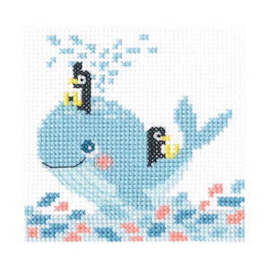 Whale with Penguins Cross Stitch Kit