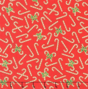 Christmas Fabrics: Robert Kaufman - Christmas Red Candy Canes