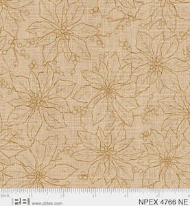 North Pole Express Poinsettia Christmas Fabric