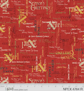 North Pole Express Red Christmas Fabric