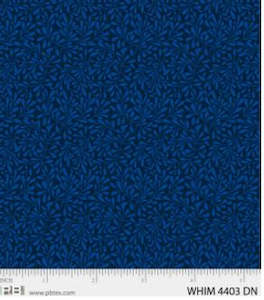 P&B Fabric Whimsy Blue Leaf