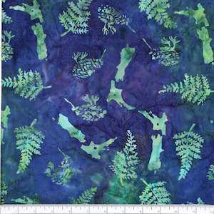 Kiwiana - NZ Map and Fern Bali - Peacock