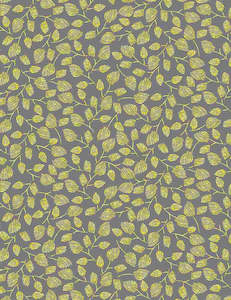 Leaves on Stems - Grey fabric