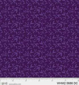 P&B Fabric Whimsy 2 Tossed Sprigs Dark Purple
