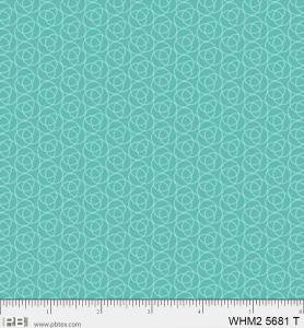 P&B Fabric Whimsy 2 Overlapping Rings Teal