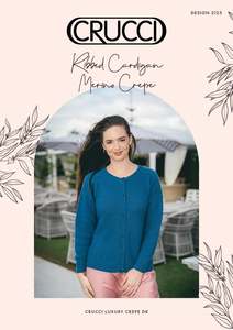 Crucci Ladies 8ply Ribbed Cardigan Merino Crepe Leafelt 2125 - BERNINA Northland